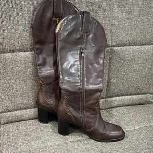 Franco Sarto Dark Brown Heeled Boots